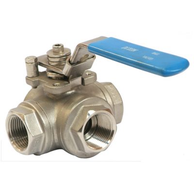 Válvula de bola 3 vías "Tipo L" NPT – DIXON